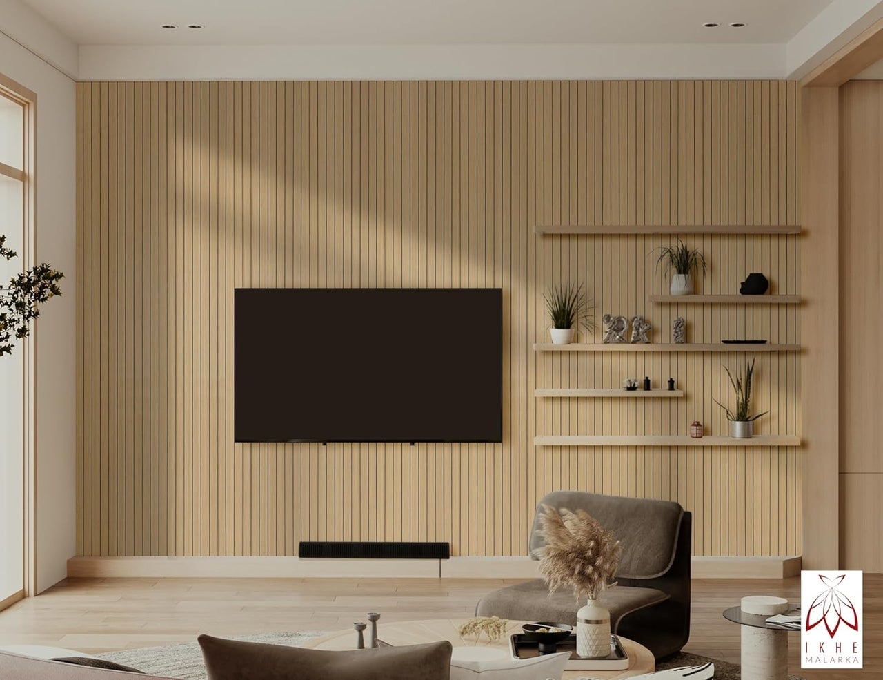 1,2 m² Panneau mural imitation lamelles bois, rouleau auto-adhésif 40×300 cm, ép. 2,8 mm, PVC + mousse PE R02 - 2