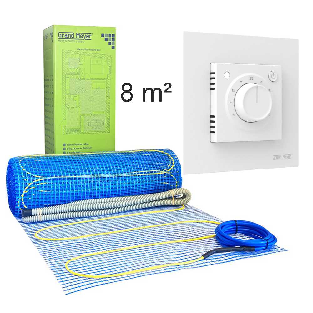 Zestaw ogrzewania podłogowego 8 m², 170 W/m² + MST-9 termostat