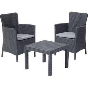 Chaise Tisara Allibert - Lot De 4, Couleur Graphite, Résine Antichoc, Dimensions 58x53x83 Cm