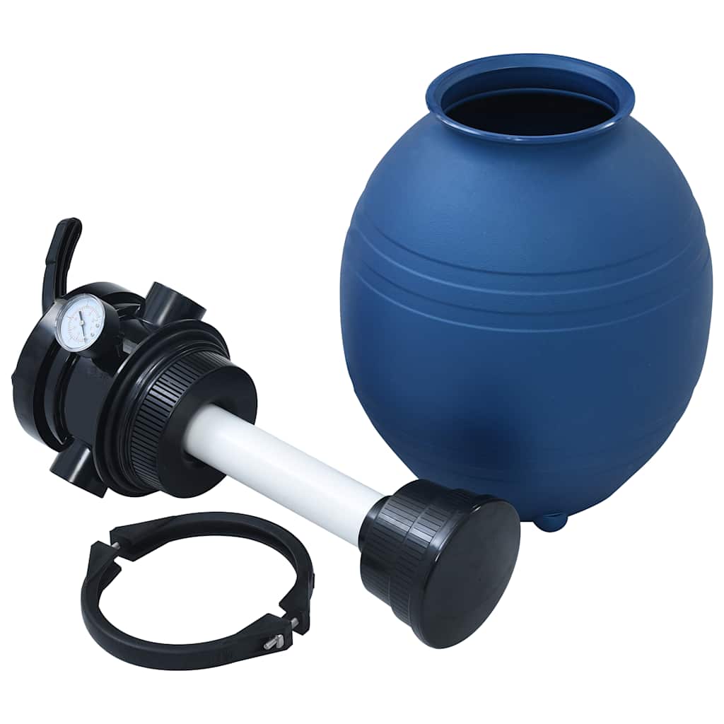 vidaXL Filtre à sable pour piscine avec vanne 4 positions Bleu 300 mm - 4