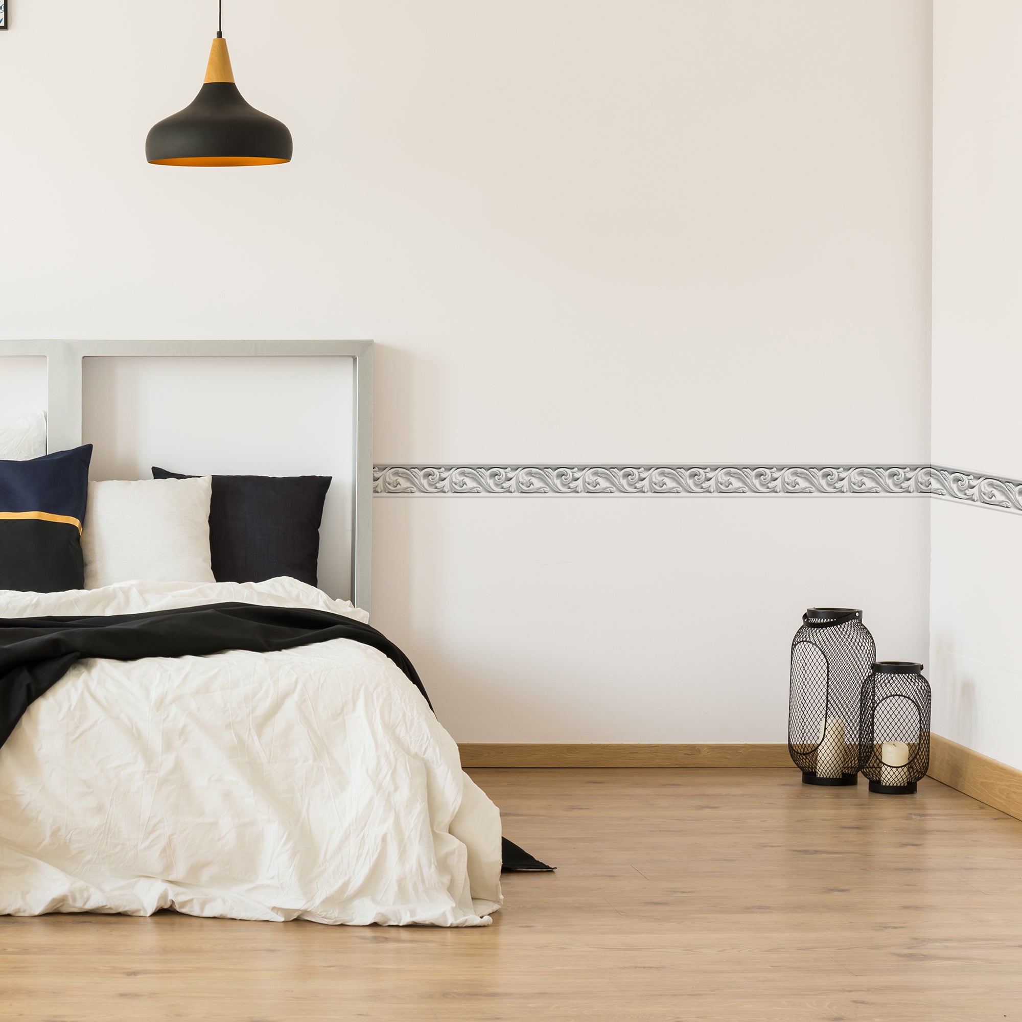 Friso decorativo adhesivo, motivo de acanto imitación moldura barroca, 5 cm x 300 cm - 4