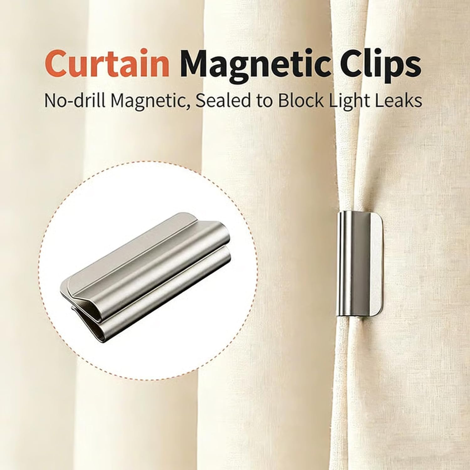 Embrasses magnétiques pour rideaux,Clips décoratifs et amovibles , Empêchent efficacement les fuites de lumière (Lot de 5) - 4