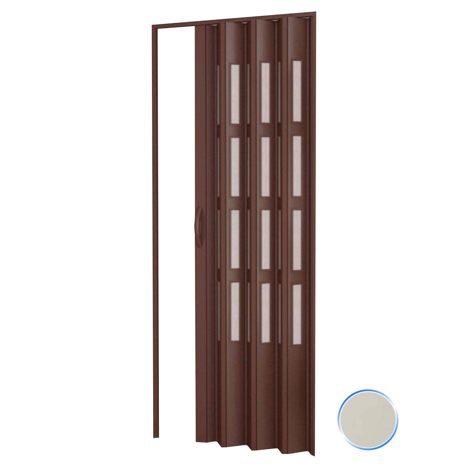 Porta A Soffietto In PVC Avorio 82x220 Cm - Kit Completo Fai Da Te, Reversibile, Per Interni E Ambienti Umidi