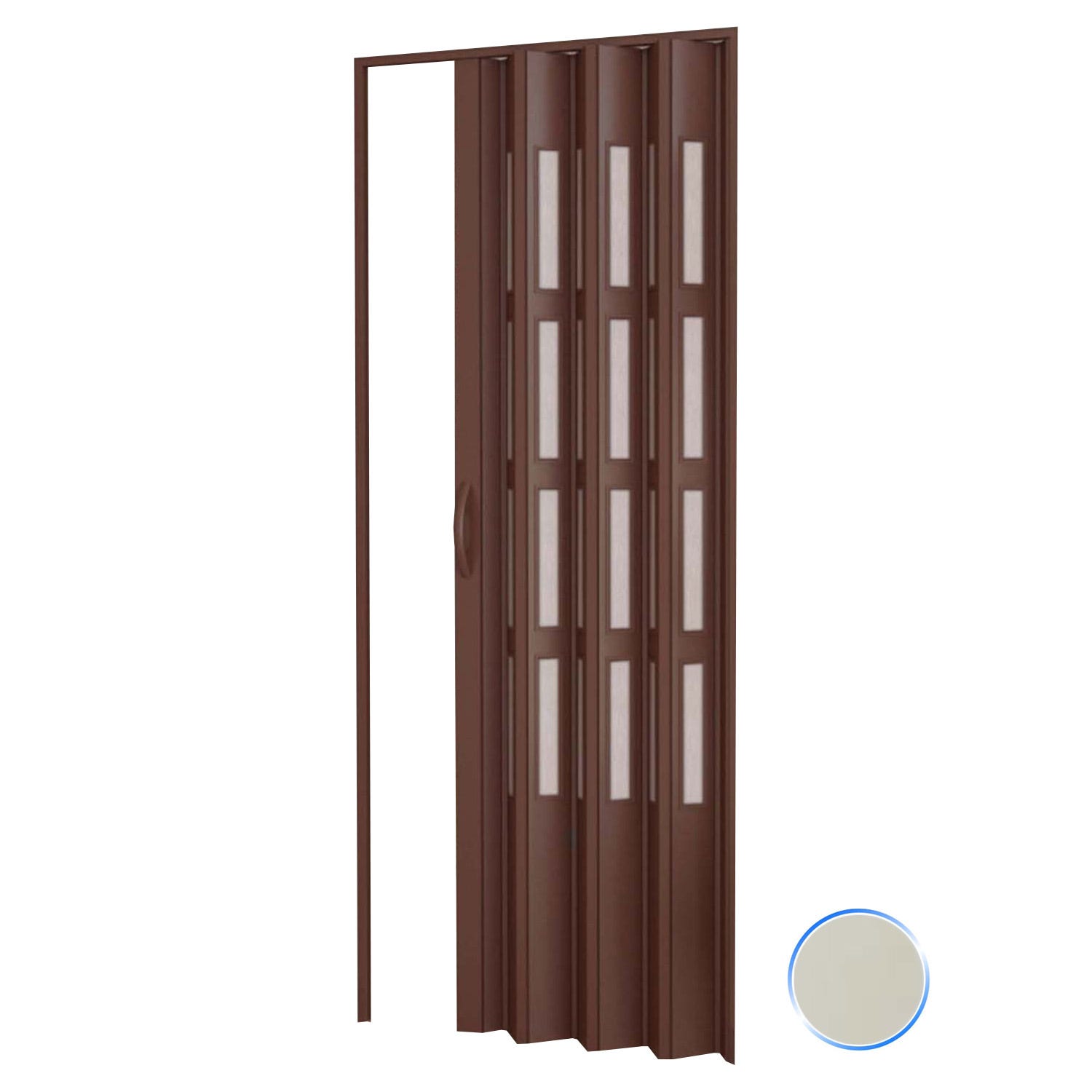 Porta A Soffietto In PVC Avorio 82x220 Cm - Kit Completo Fai Da Te, Reversibile, Per Interni E Ambienti Umidi