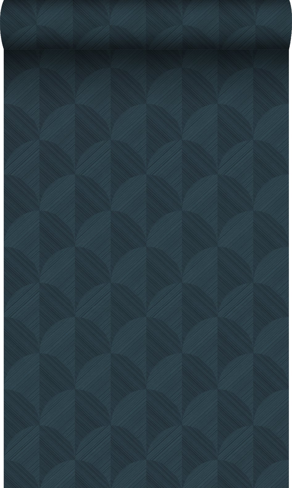 Papel pintado con textura eco diseño 3d azul oscuro - 50 x 900 cm - origin wallcoverings