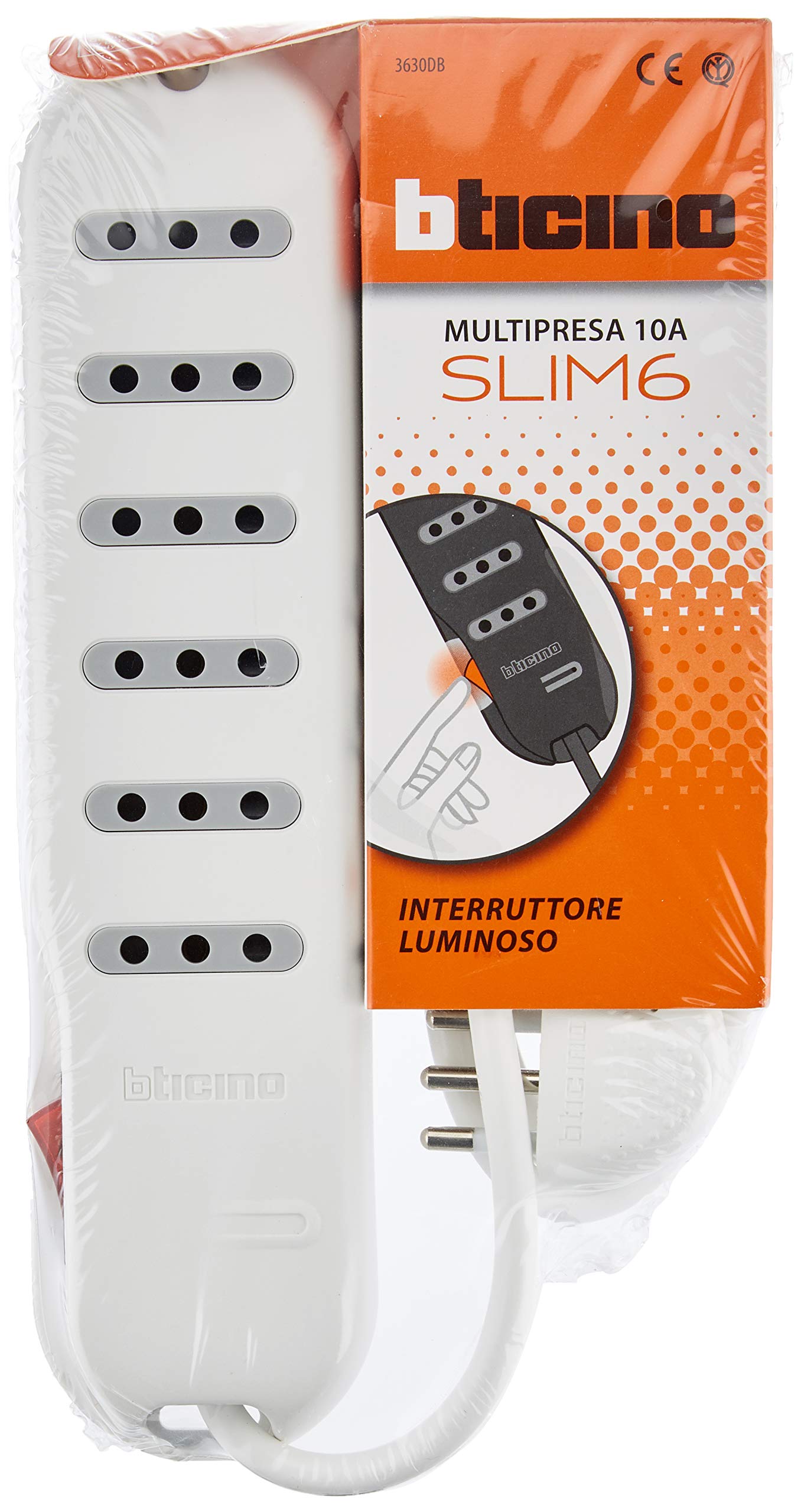 Ciabatta multipresa elettrica 6 posti con cavo da 5m - 6 Prese Schuko