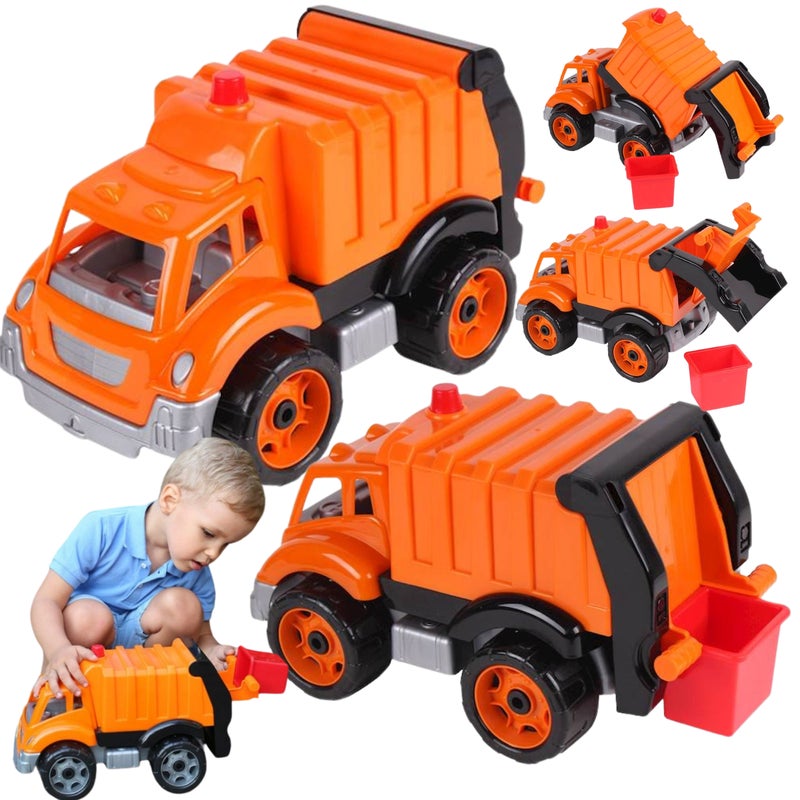 Samochód Śmieciarka Pomarańczowa Autko Dla Dzieci Technok 9727