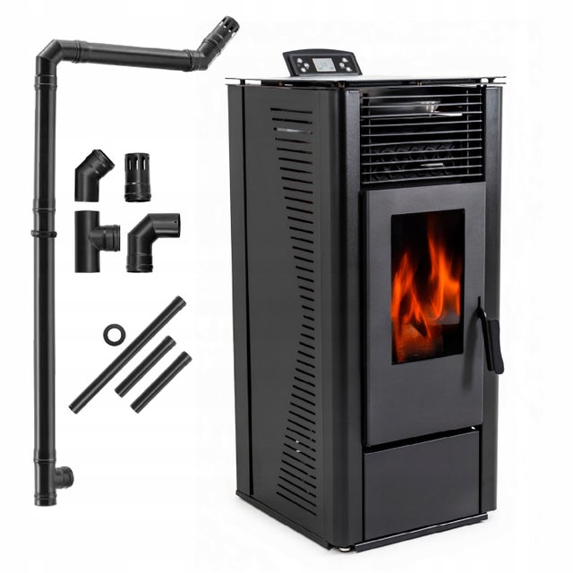 Piec na pellet wolnostojacy 9kW kominek koza wifi zestaw Thudner