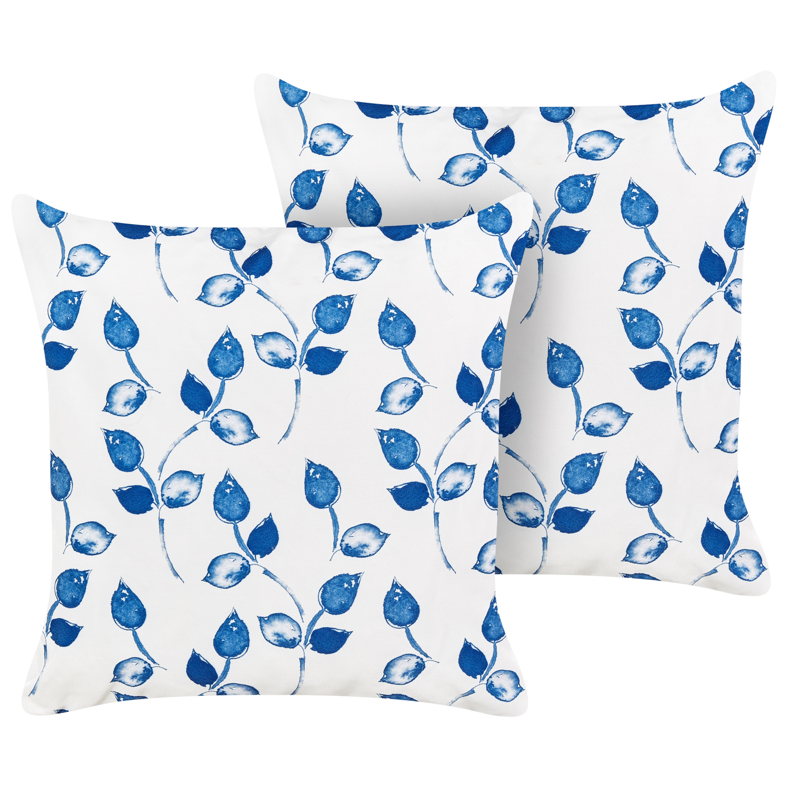 Set de 2 perne pentru exterior TORBORA Imprimeu botanic 45 x 45 cm Alb Albastru 2buc
