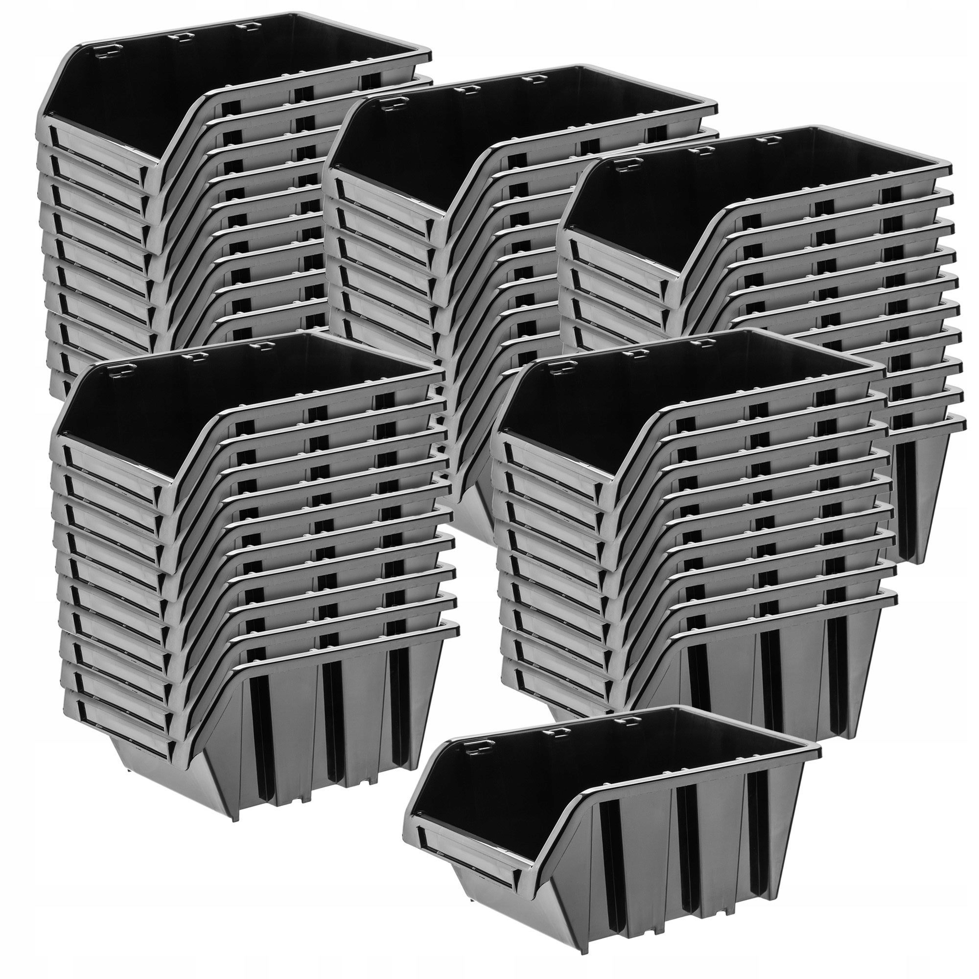 Boîtes Bec Noir Taille 4 Lot De 30 Boîtes De Rangement ERGO-Box Noires Taille 4 - Bacs à Bec, Dimensions 20.4x33x15.5 Cm, Empilables Bac à Bec Plastique Recyclé