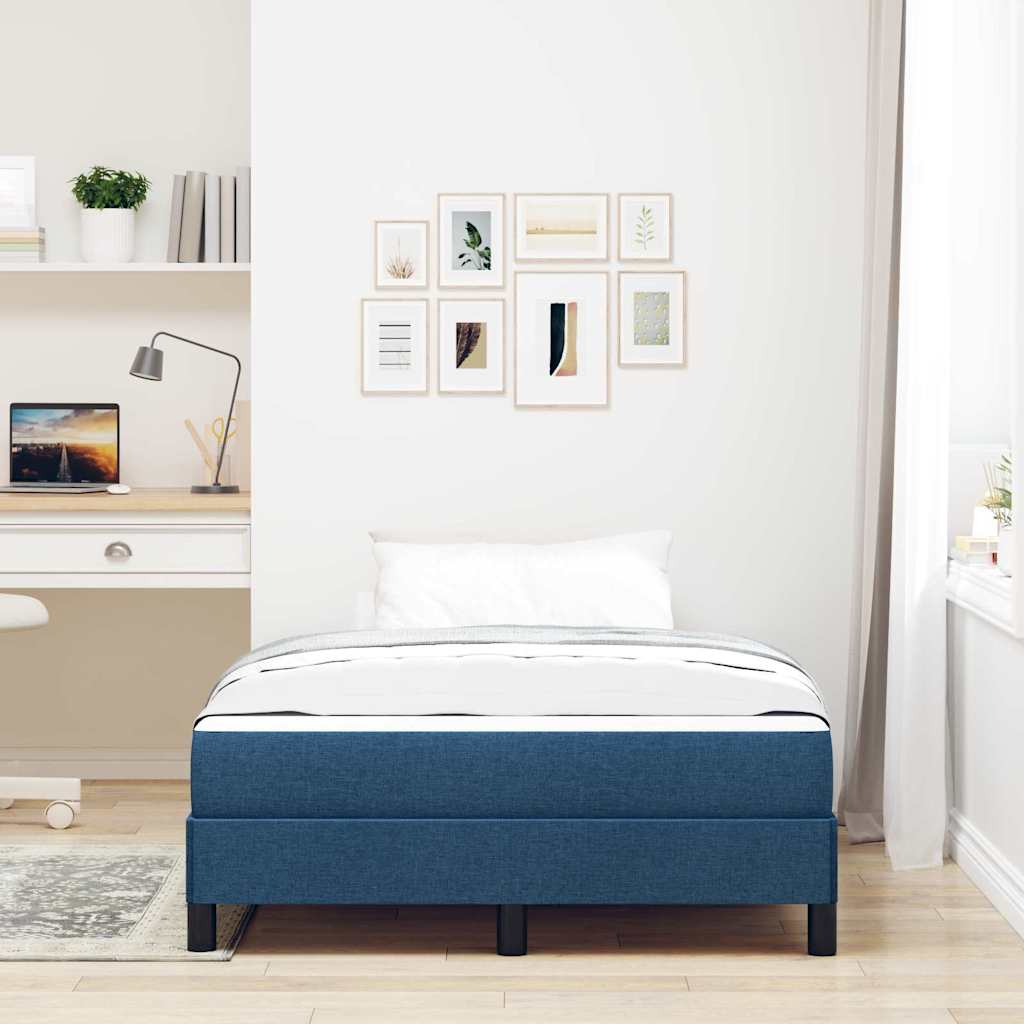 Cama tipo Box Spring Azul 120 x 200 cm tela | Leroy Merlin