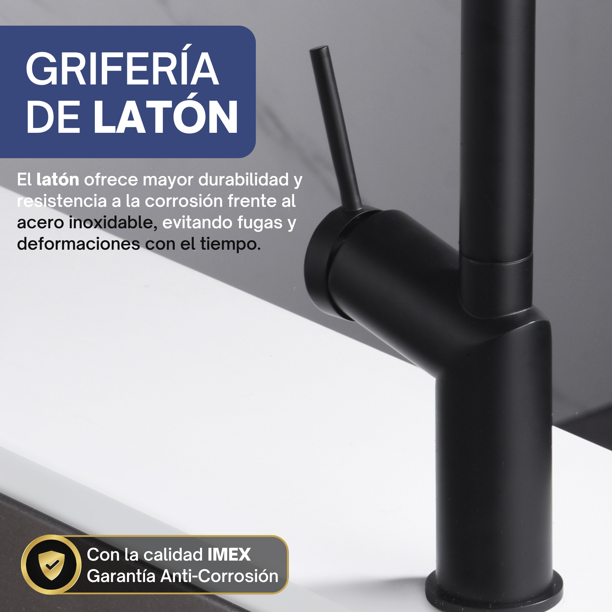 IMEX - Rubinetto estraibile per cucina | Rubinetto monocomando per lavello con diffusore | Rubinetto per cucina con maniglia flessibile - 3