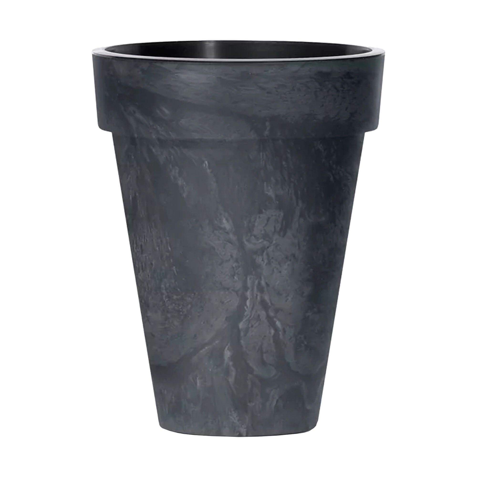 Pot Cube Slim Beton Effect 12 L, Ø 276x349 mm - Anthracite | Leroy Merlin