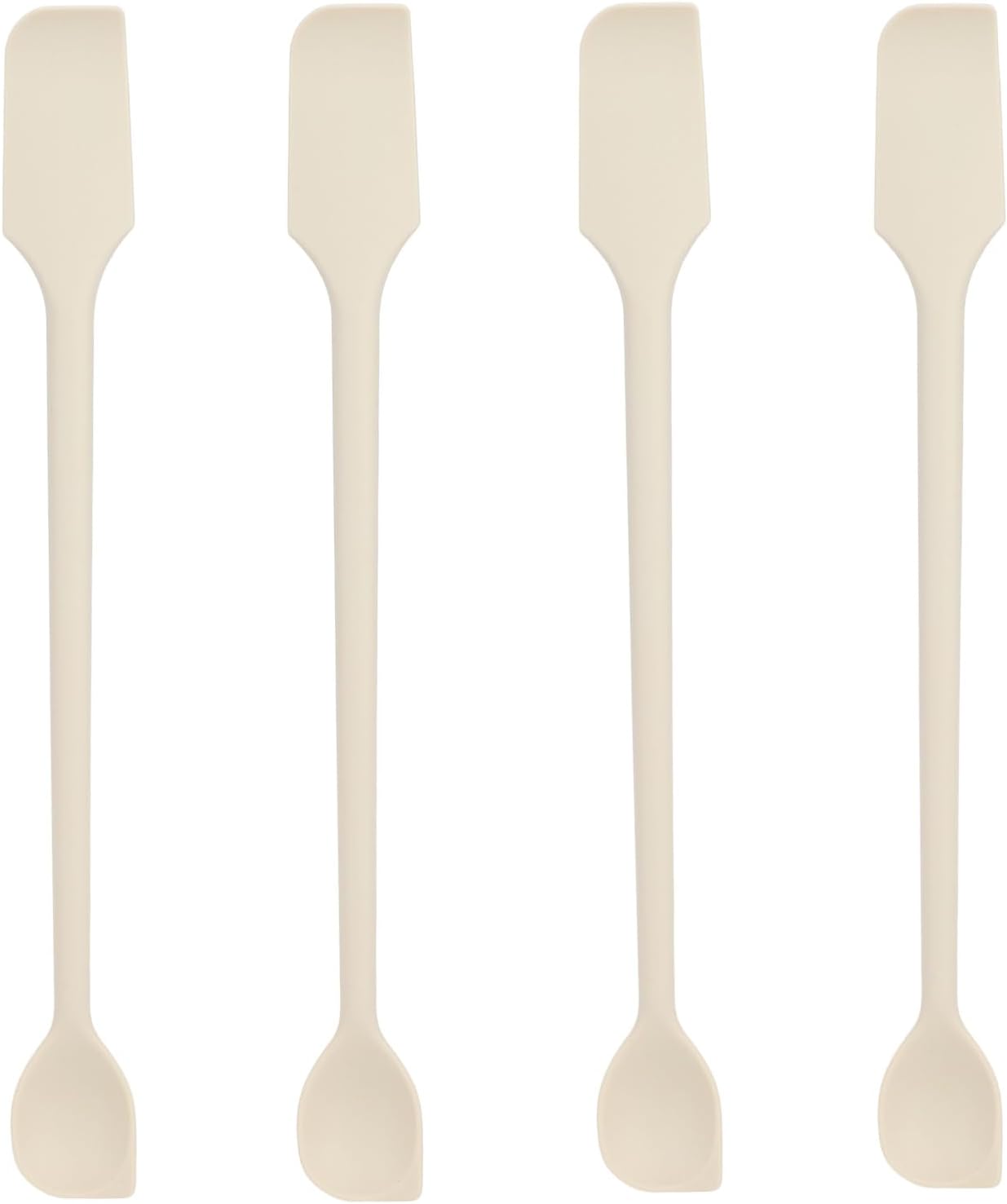 mini szpatułki, wielofunkcyjne, dwugłowicowe, silikonowe, małe szpatułki kuchenne, praktyczne akcesoria (kremowa biel)