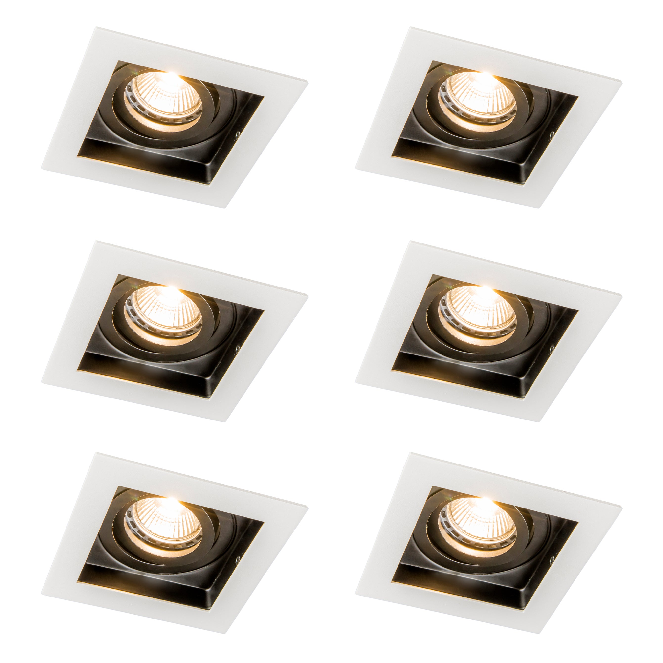 Qazqa reflektory wpuszczane - 44819 - biały, gu10, max. 50w, kompatybilny z żarówką LED, 10.3cm, kwadratowy, IP20oświetlenie