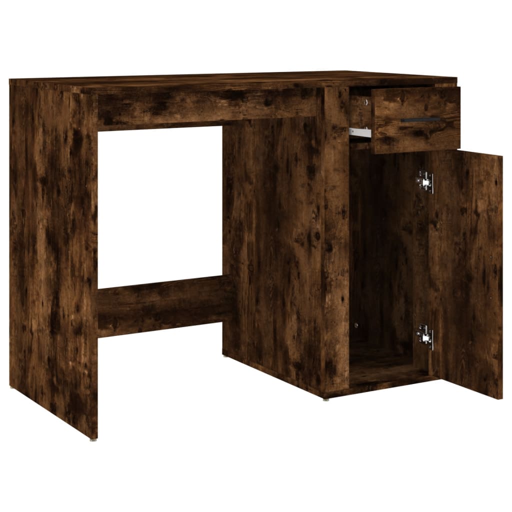 Bureau，Table de travail，Table d'étude Chêne fumé 100x49x75 cm Bois d'ingénierie CWV73186 - 7