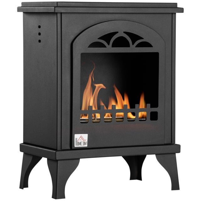 Cheminée bioéthanol sur pieds avec réservoir 1,2 L, environ 3 h de durée de combustion couverture 25 m² 41 x 25 x 54 cm pour la maison