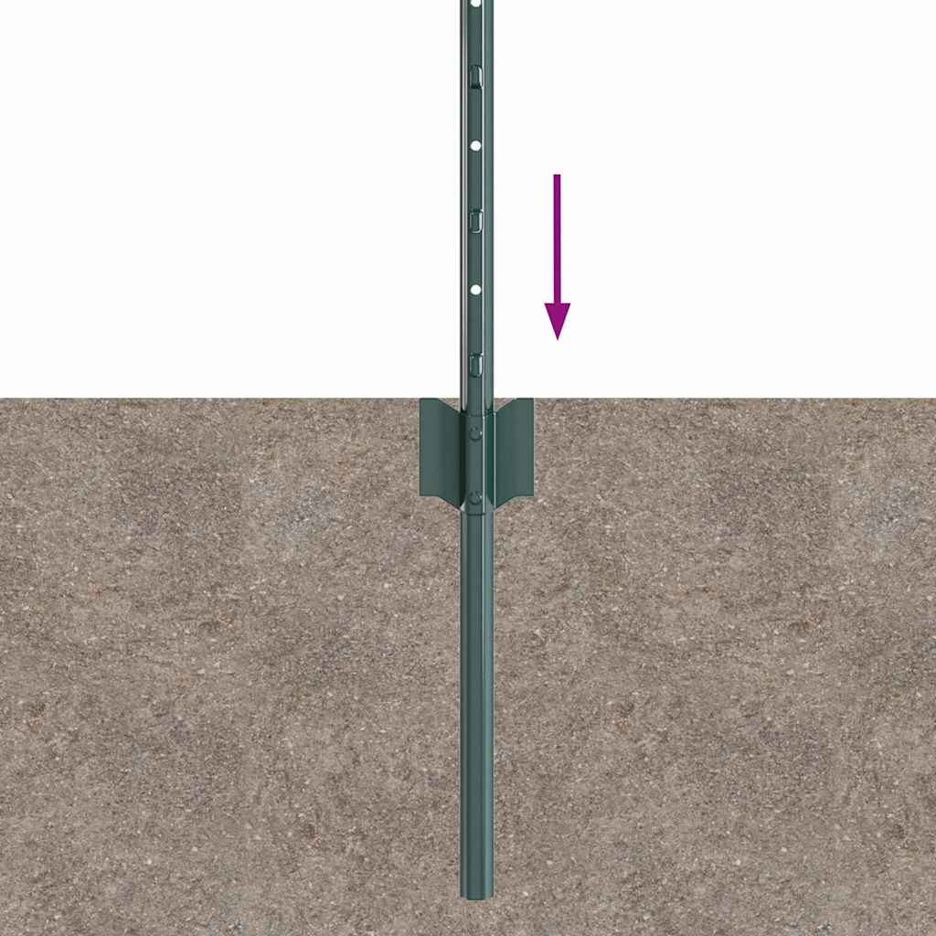 vidaXL Poteau de clôture enchâssé 5 pc Vert 120 cm - 6