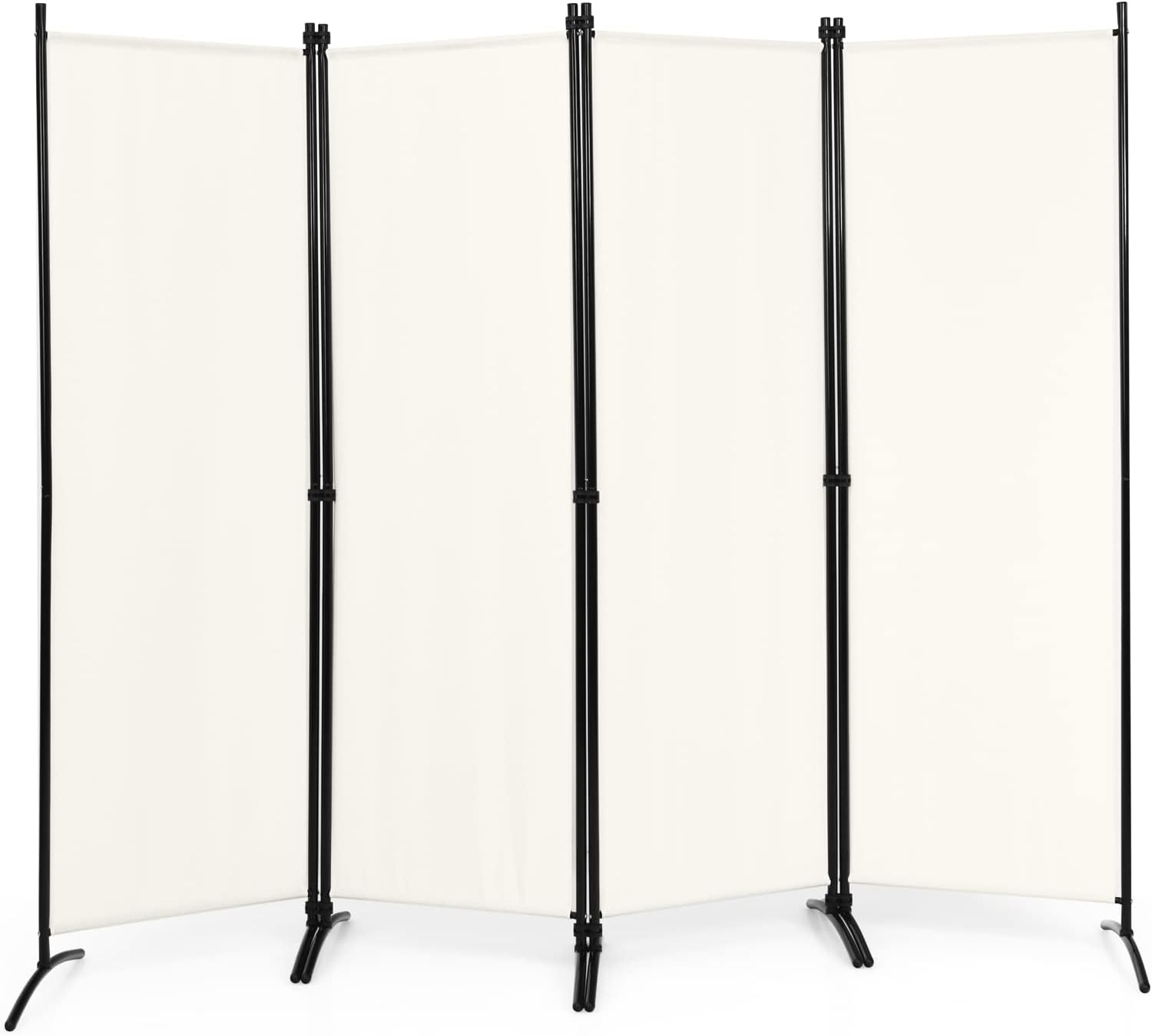 Parawan wewnętrzny z 4 zdejmowanymi panelami, składany, 220 x 173 cm – beżowy