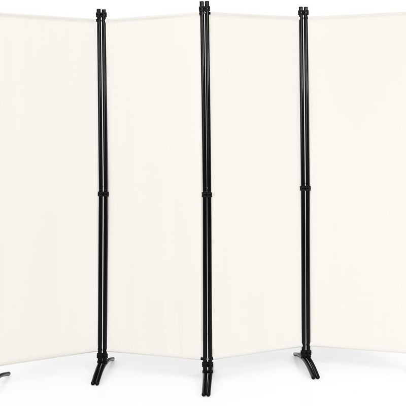 Parawan wewnętrzny z 4 zdejmowanymi panelami, składany, 220 x 173 cm – beżowy