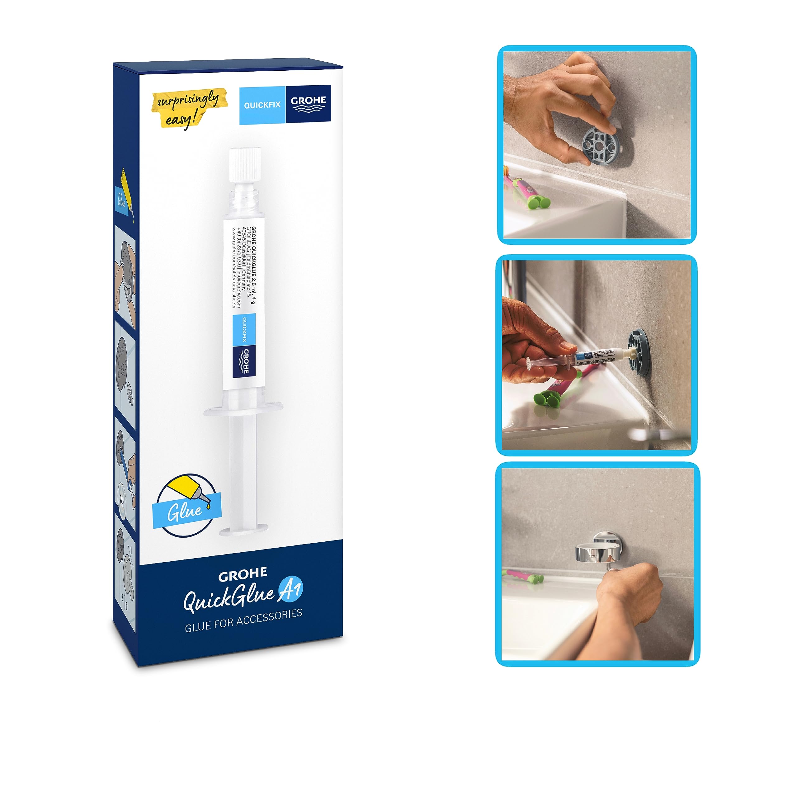 GROHE QuickGlue A1 pour access avec une platine de fixation - 6