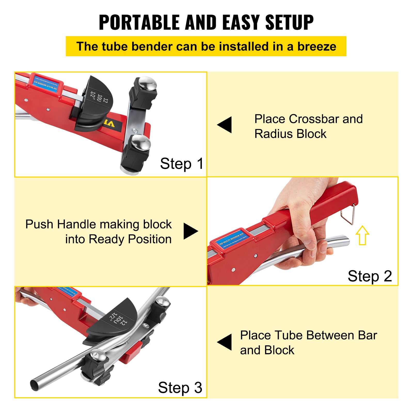 Kit Piegatrice Manuale Tubo,SucceBuy 7 Teste 1/4