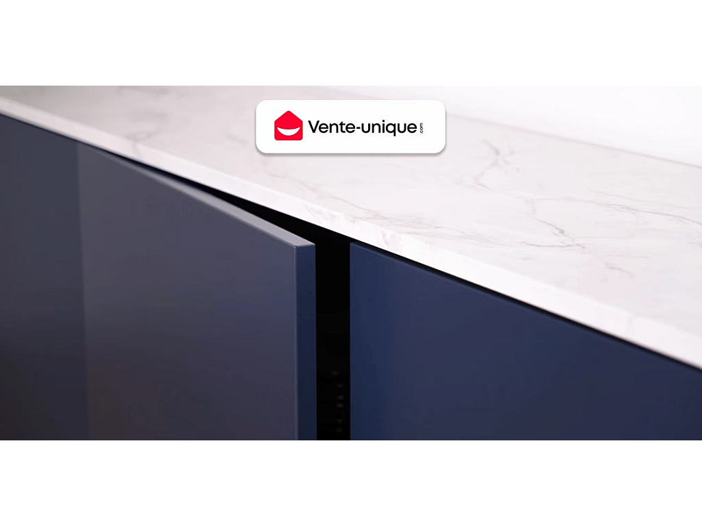 Meuble sous vasque suspendu strié - Naturel clair - L80 cm - ZEVARA - 7