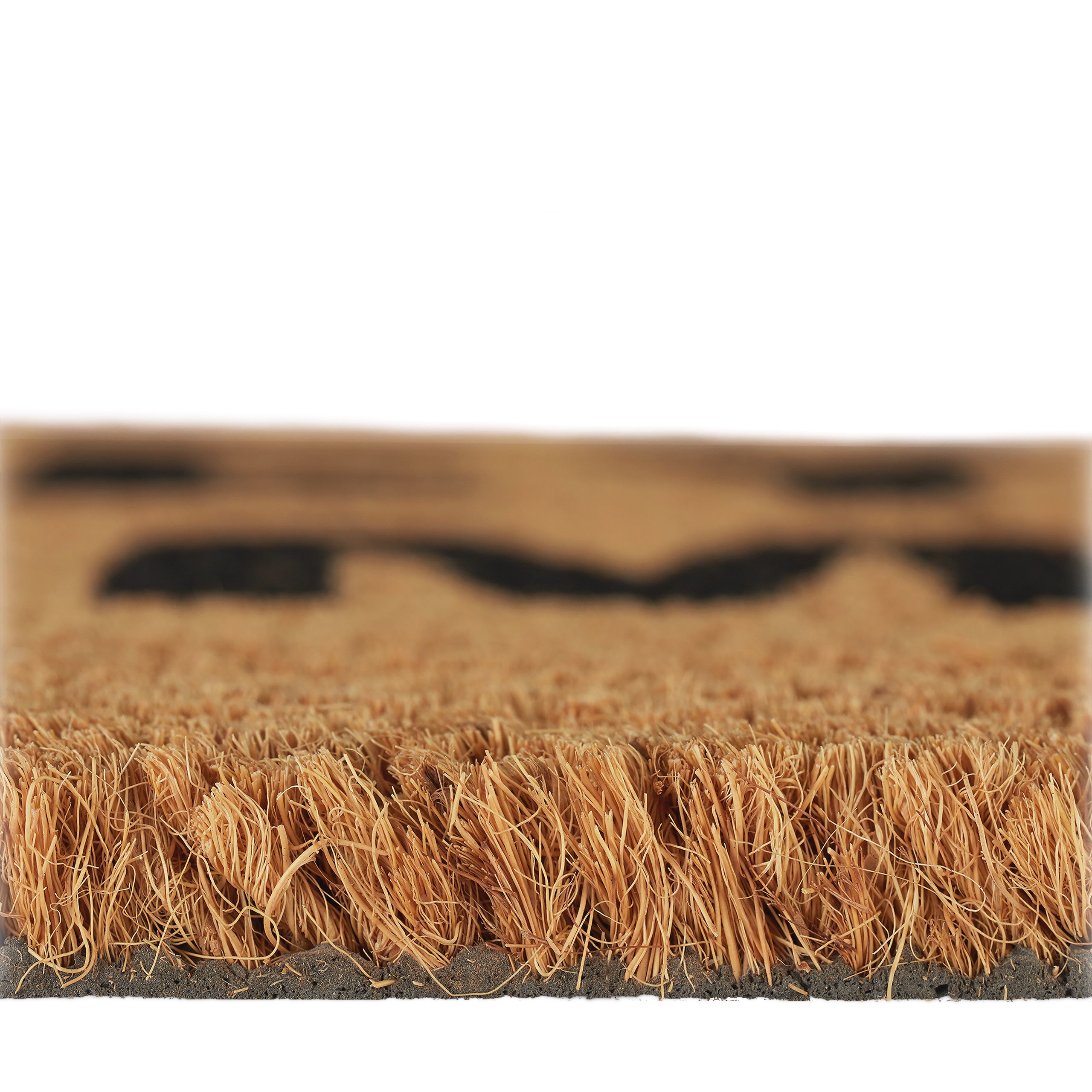 Paillasson fibre de coco I'm MAT 40x60 cm tapis d’entrée extérieur antidérapant PVC, nature/noir, Relaxdays - 7