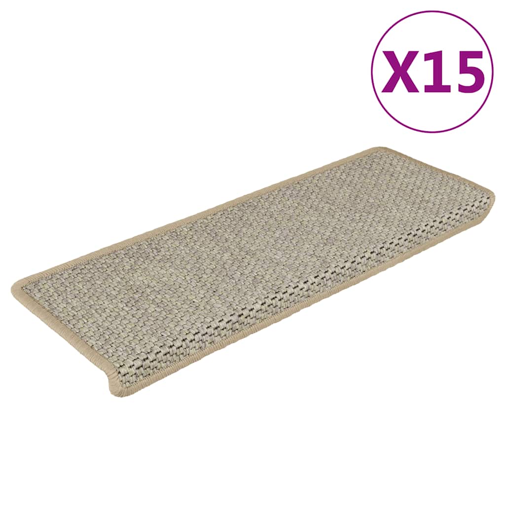 Samoprzylepne nakładki na schody, 15 szt., 65x21x4 cm, jasnozielone vidaXL