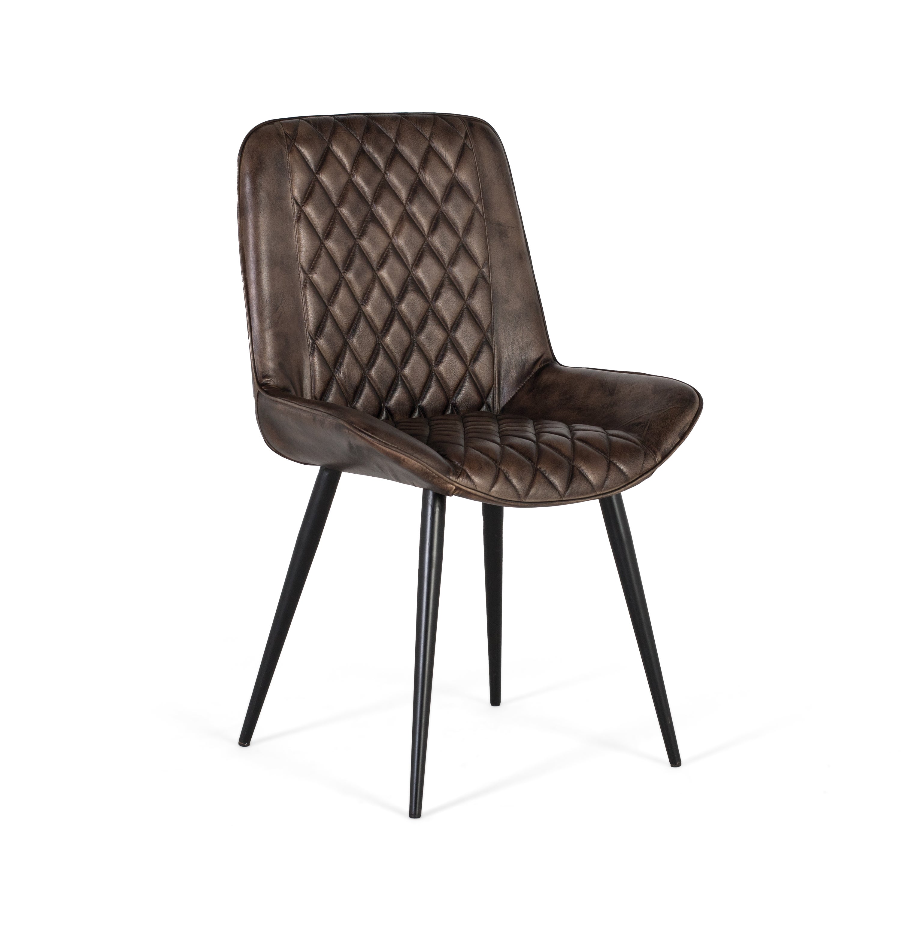 Szezlong Rembourrée ze skóry cendré w kolorze szarym