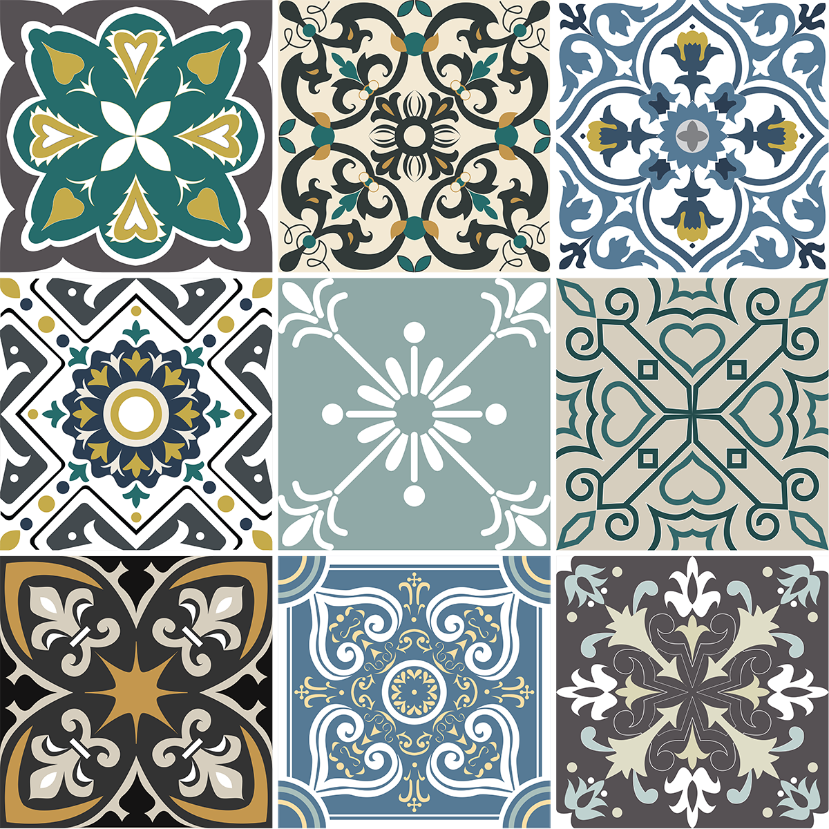 9 adesivi piastrelle azulejos san vito - Sticker adesivo - adesivi murali - 9stickers10x10cm - 2