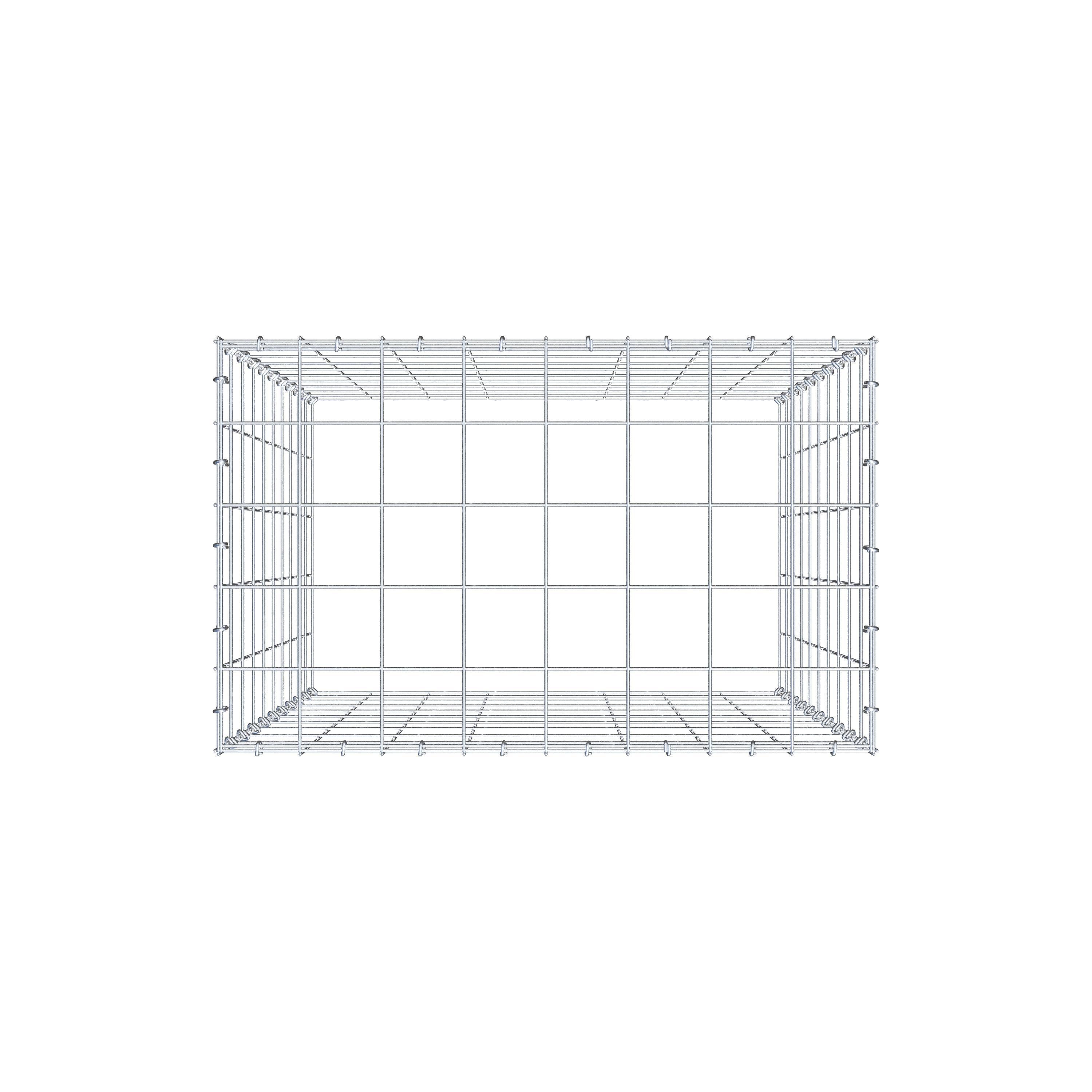 Gavión para apilar en acero galvanizado 100x80x50cm (LxAxP), malla 10 x 10cm, Anillo en C, sin rejilla inferior - 8