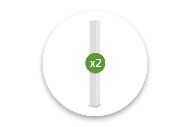 Lot de 2 poteaux EIFEL 15x15 en alu H.166cm - Blanc mat
