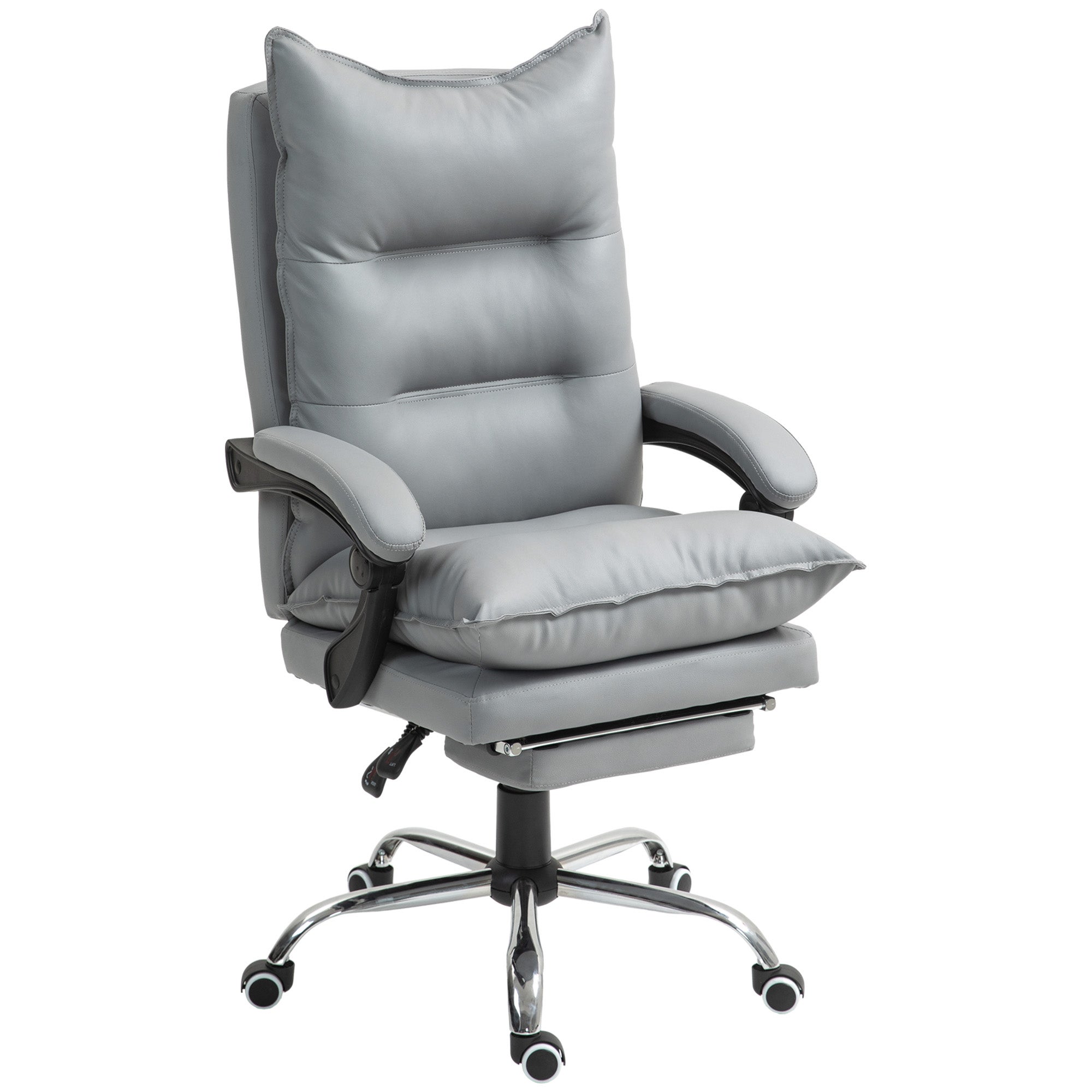 Chaise De Bureau Pivotante Yaheetech - Assise Réglable En Hauteur Et Inclinable - Brun Rustique - Neuf