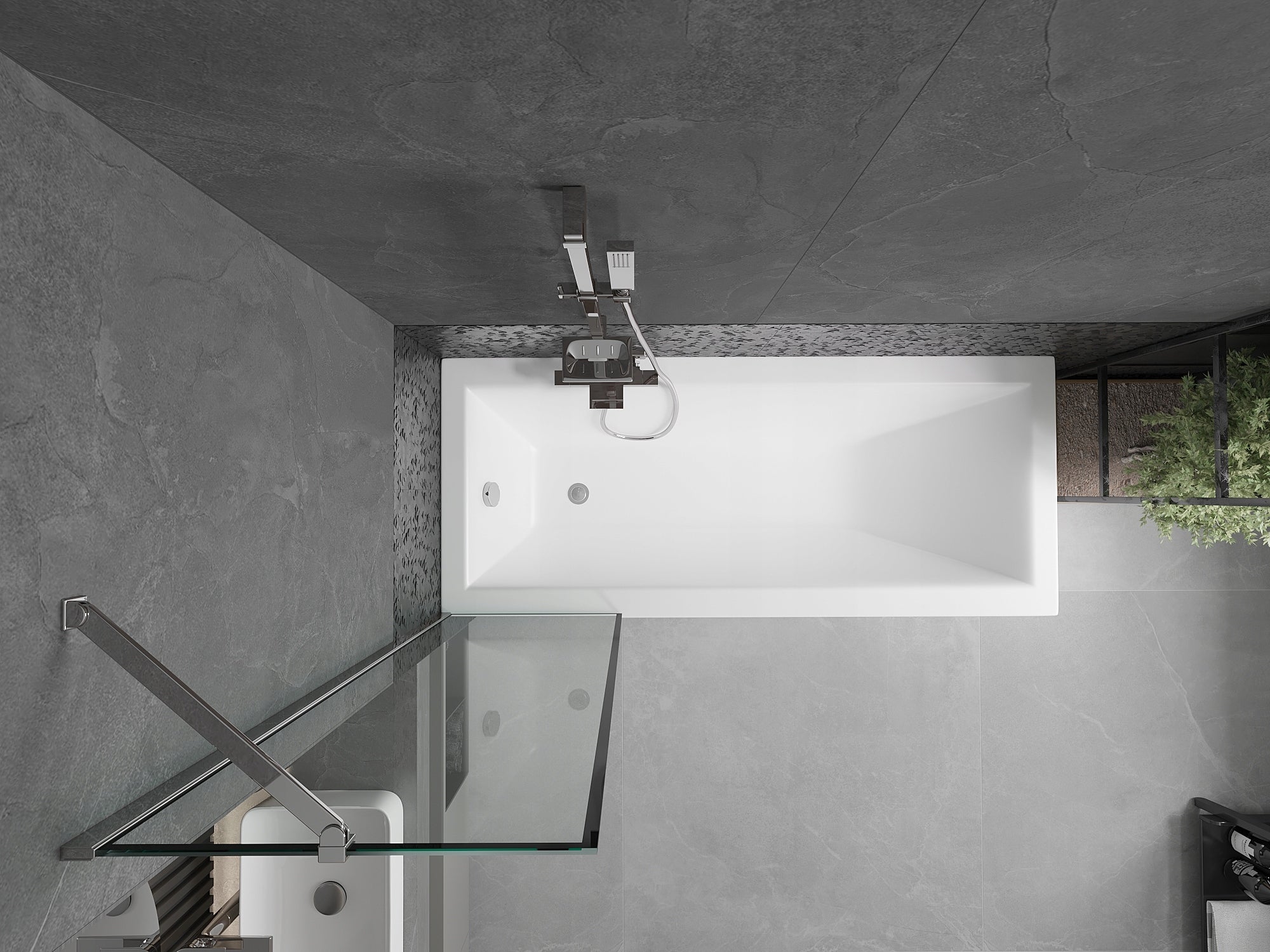 Silla Pare-baignoire fixe, 1 volet, H.150 x l.50 cm, Chromé - 4