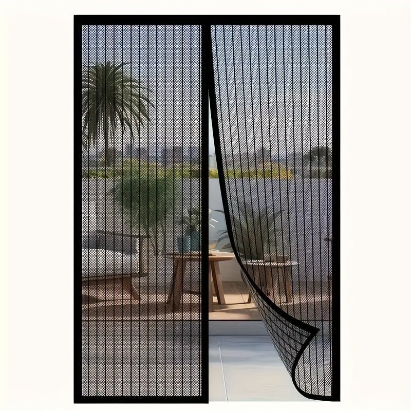Samozamykająca się magnetyczna kurtyna drzwiowa, letnia moskitiera, przyjazna dla zwierząt i dzieci, 80x210cm, czarna