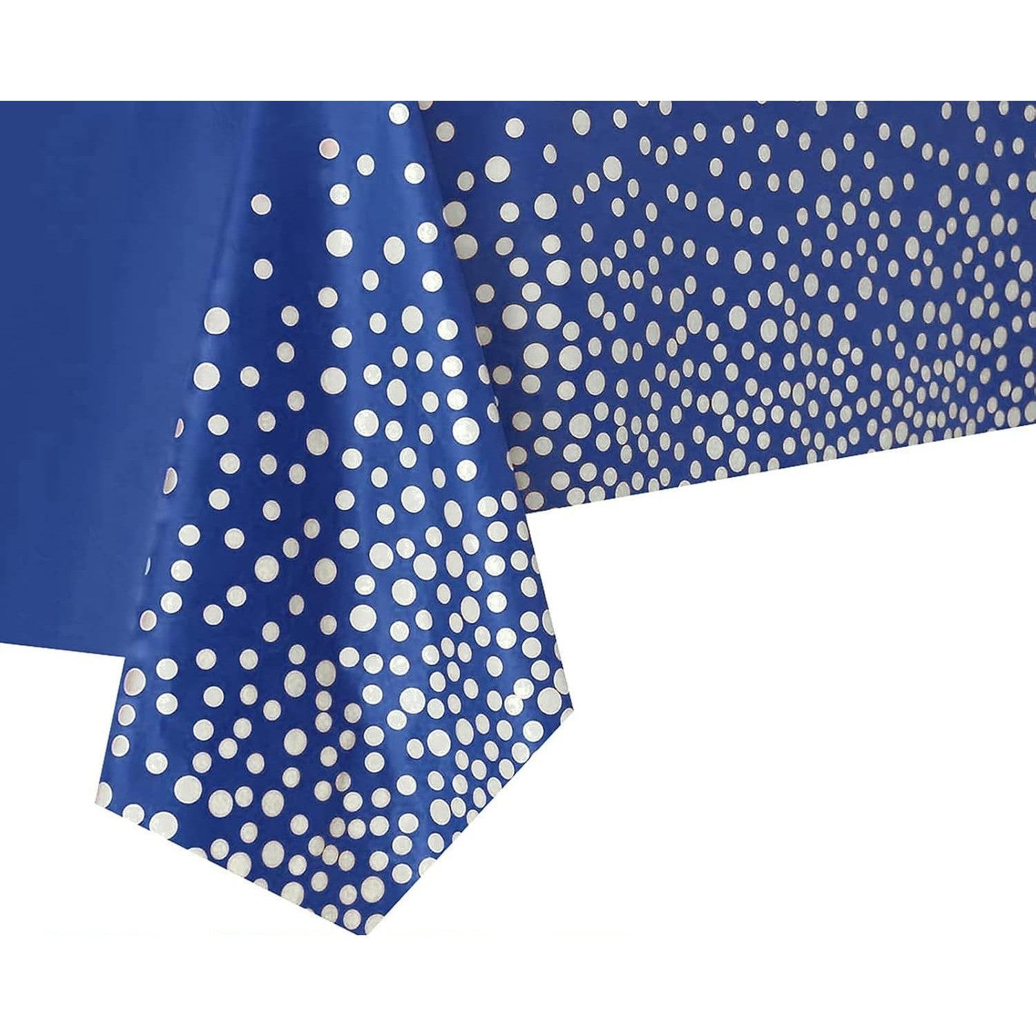 Fata de masa Flippy PEVA cu buline, 137 x 274 cm, impermeabila, albastru inchis