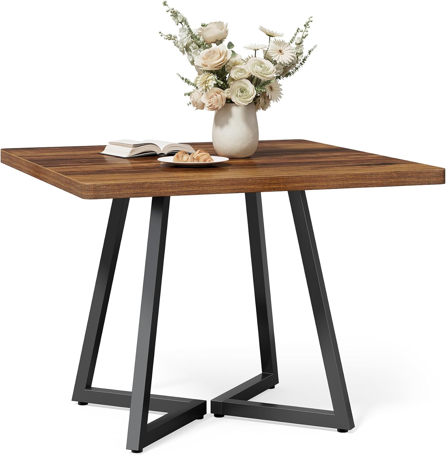 Tavolo Da Consolle Industriale MAJARO - Doppio Strato - 97x24x74 Cm - Marrone Rigido E Metallo Nero - Per Soggiorno E Ingresso