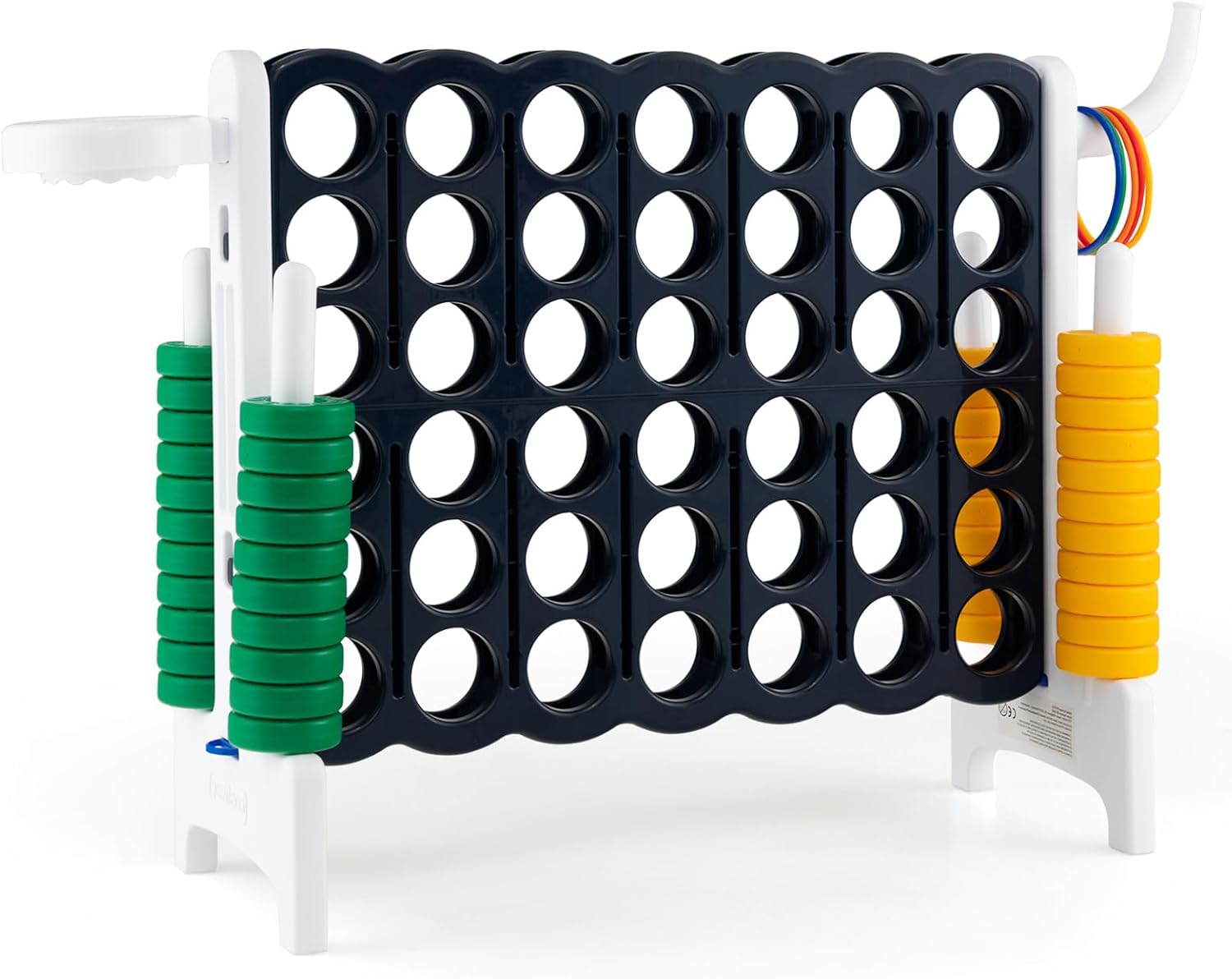 Puissance 4 Géant, Gra Planszowa Puissance 4 z 42 Pierścieniami i Suwakami do Szybkiego Restartu, Gra Strategiczna dla Dzieci 84 x 33 x 79 cm, Biała