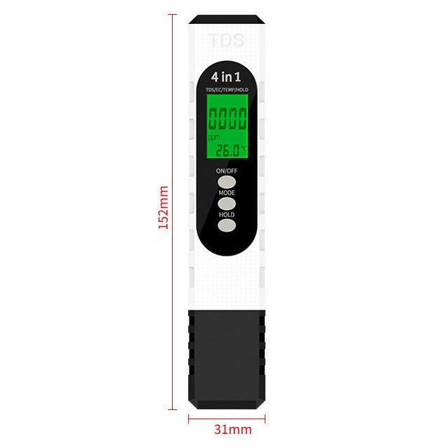Stylo de test électronique quatre en un de haute précision, stylo de test domestique TDS/EC/TEMP/HOLO, stylo de test de qualité de l'eau - 2
