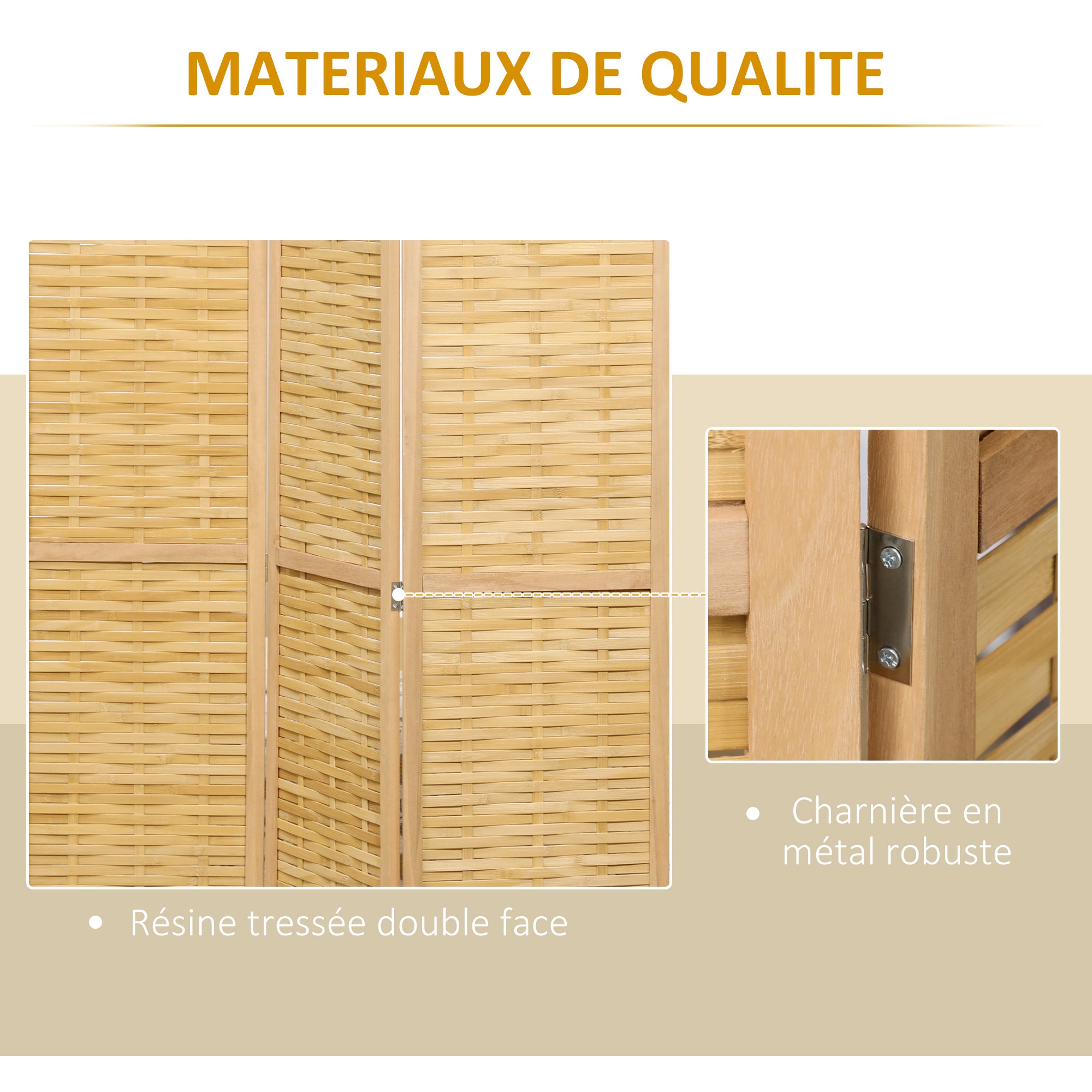 Paravent Bois de bambou HOMCOM - 5