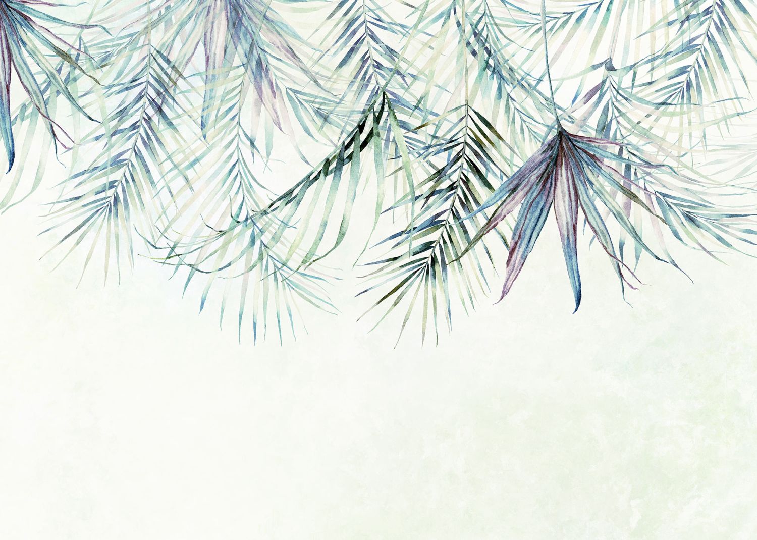 Fotomural hojas azul y verde - 350 x 250 cm - komar