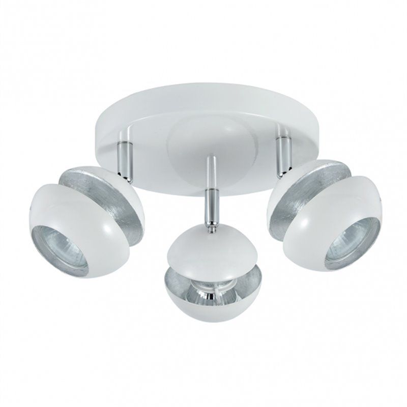 Plafond BEETHOVEN avec 3 spots pour salle de bain Blanc/argent FABRILAMP - 4