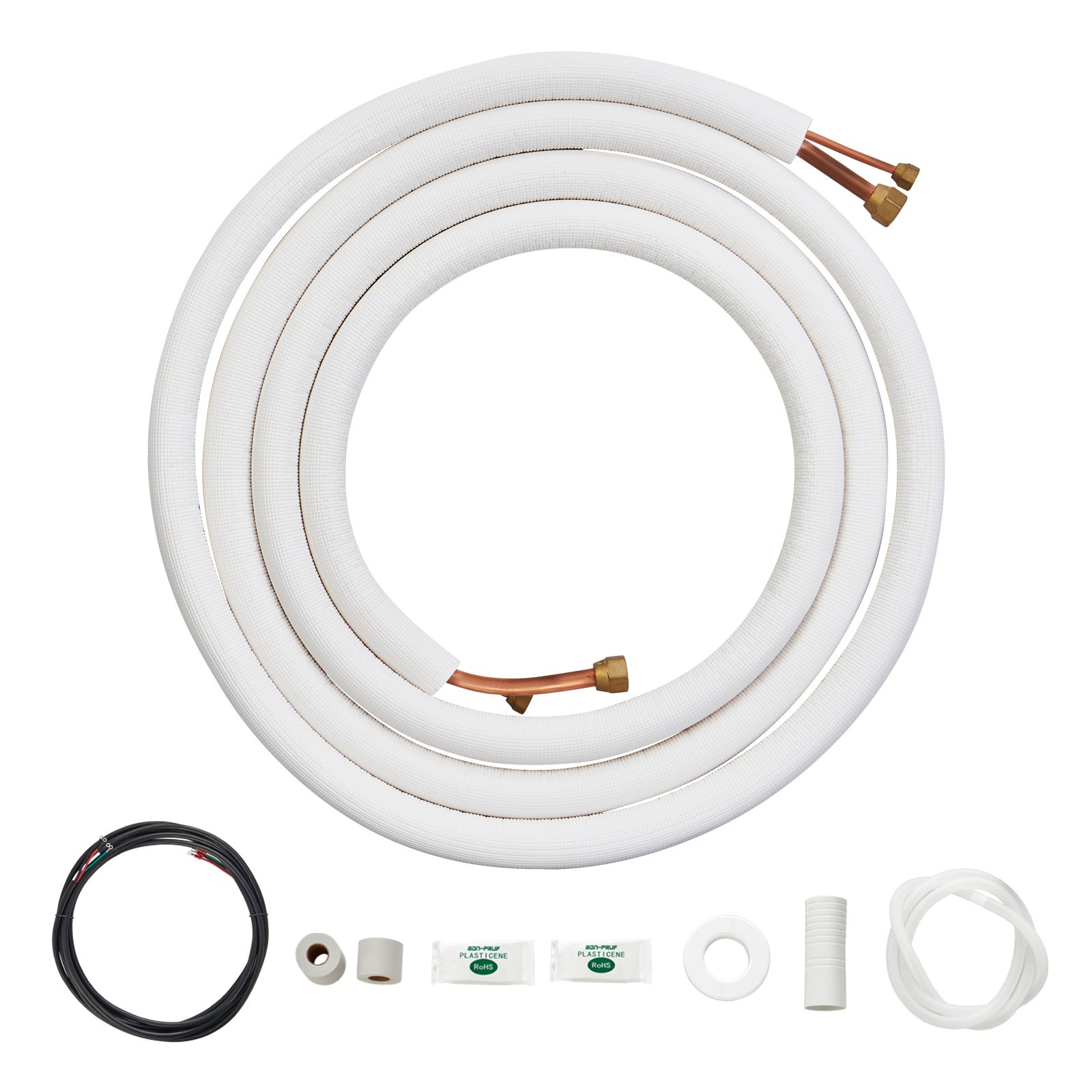 Zestaw Mini Split Line Rura miedziana 4,8 m Kabel połączeniowy AC 6,4 x 12,7 mm VEVOR