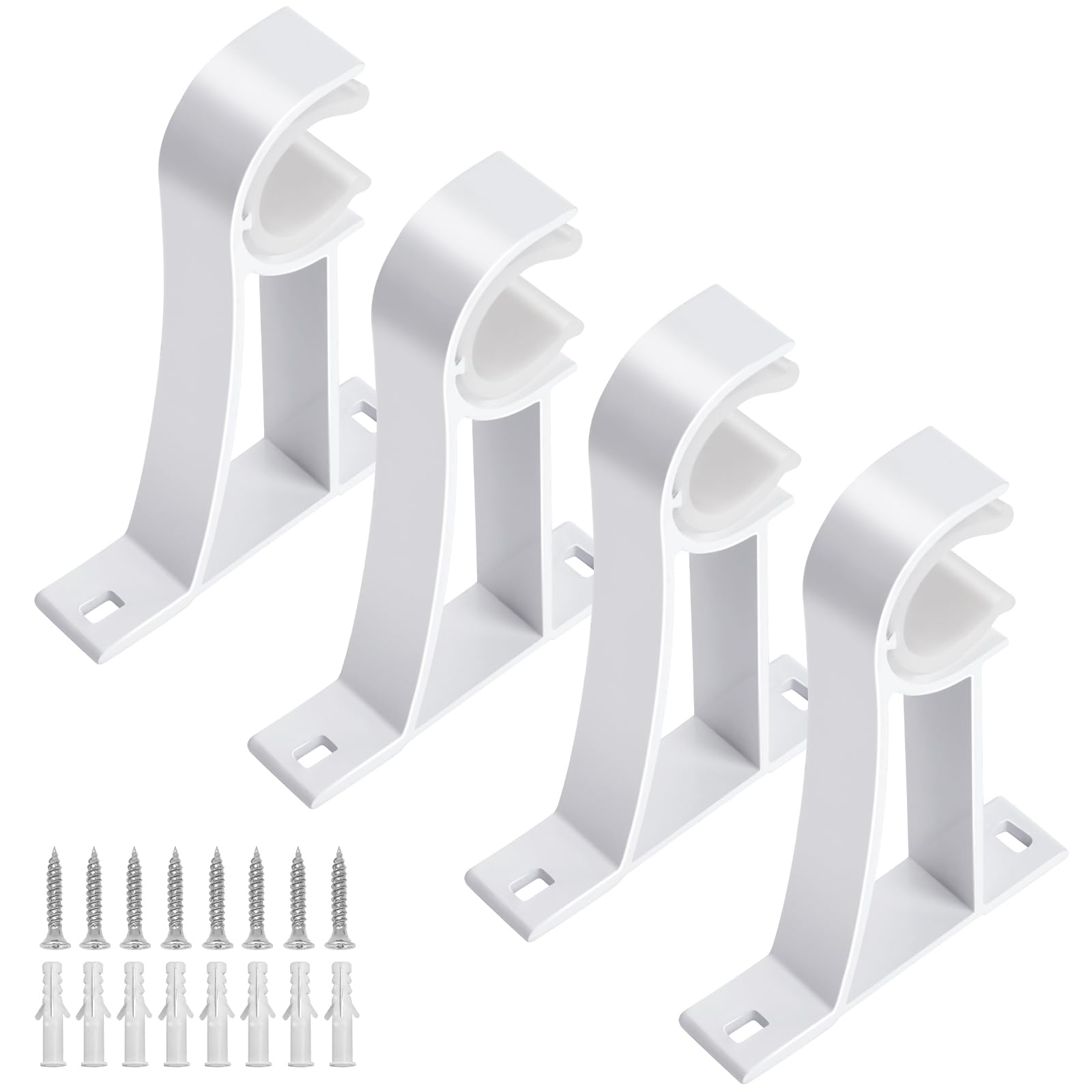 Lot de 2 Support De Tringle A Rideaux en acier inoxydable Porte-Tringle Lot de 2 Support De Tringle A Rideaux en acier inoxydable Porte-Tringle