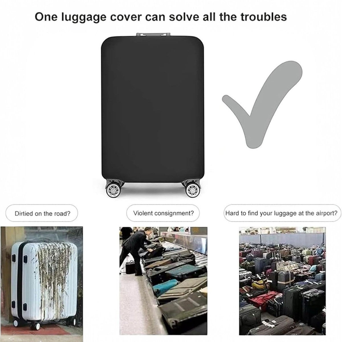 HOUSSE DE PROTECTION ÉLASTIQUE POUR VALISE TAILLE M - 3