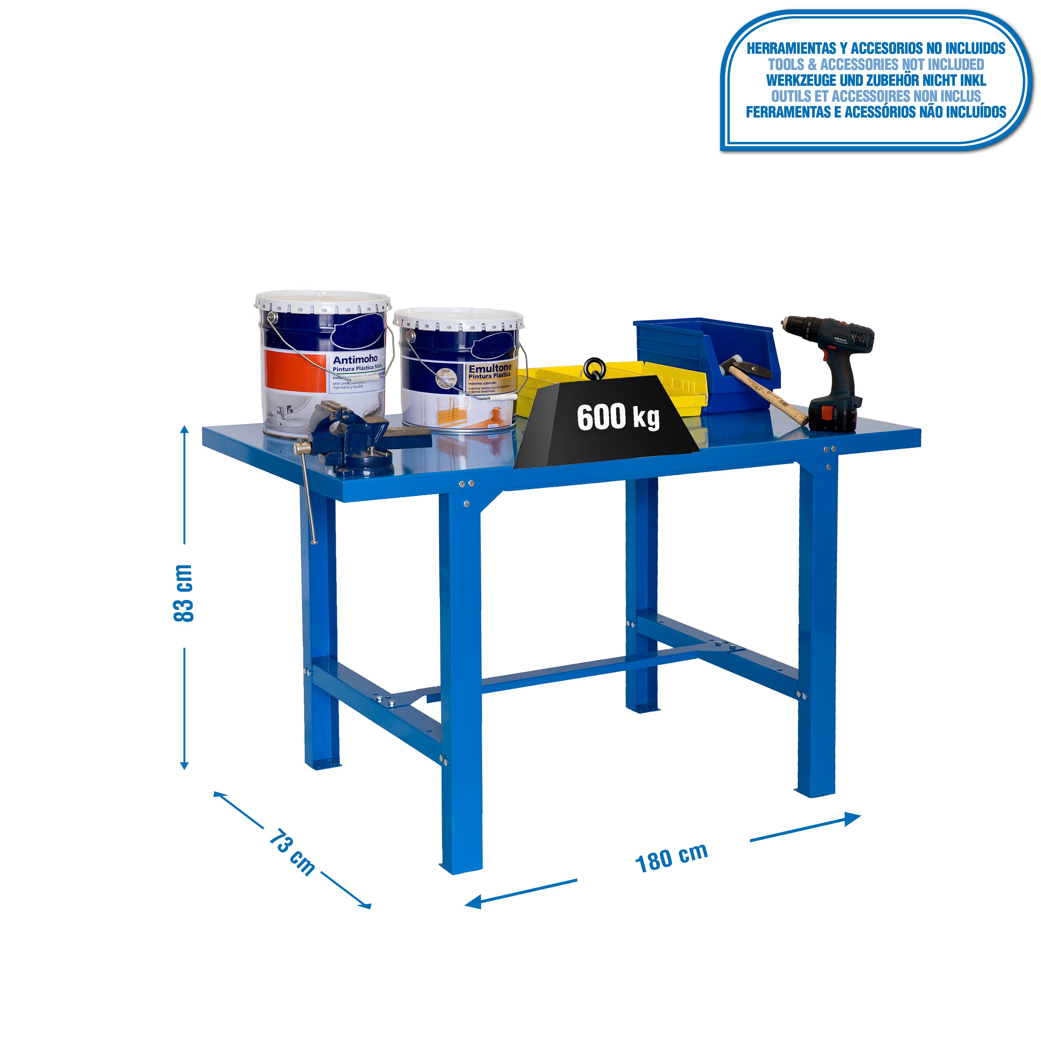 Bancada de trabalho SIMONWORK (83x180x73cm) AZUL - 2