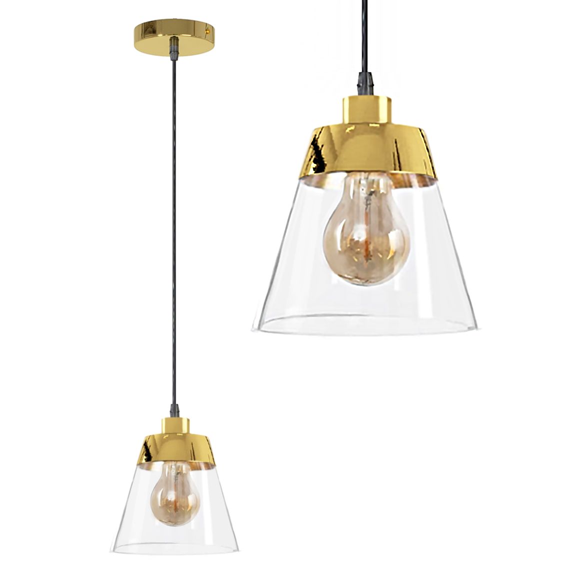 Lampa Sufitowa Wisząca Toolight App895-1Cp Złoty