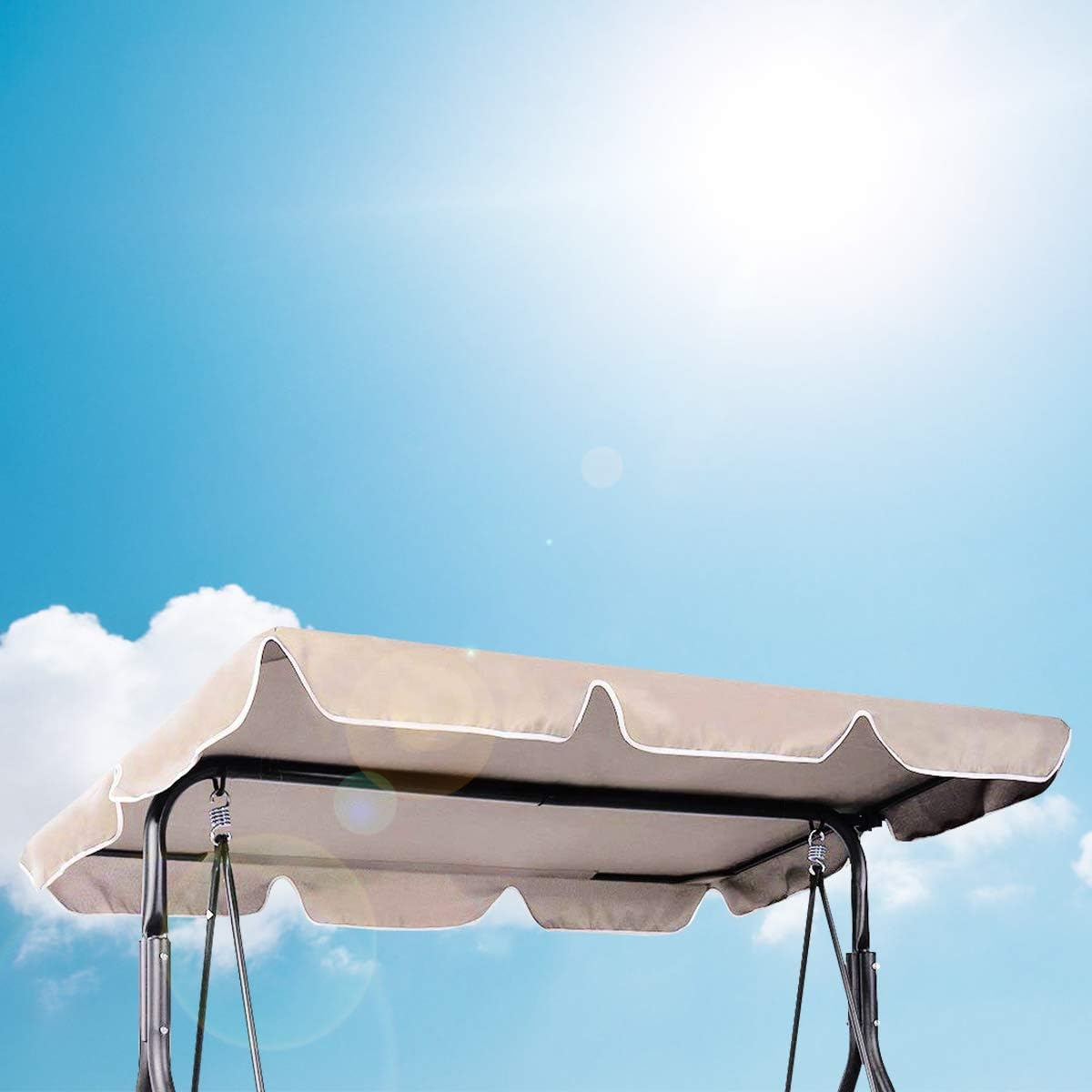 Parasol przeciwsłoneczny do fotela wiszącego, uniwersalny baldachim wymienny, pokrowiec wymienny, tkanina płócienna, wodoodporna i odporna na promien