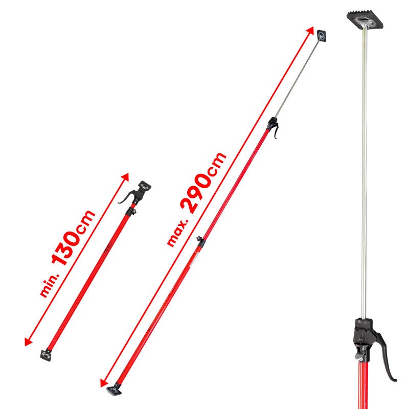 Étai Télescopique Réglable 125-291 Cm – Lot De 2 Poteaux En Acier, Charge 90 Kg | Pour Plafonds, Cloisons Sèches, Armoires, Bricolage